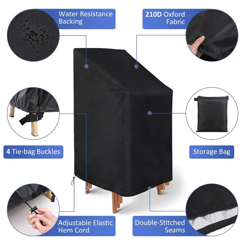 Outdoor Furniture For Patio - 1/2/PCS Stacked Chair Dust Cover Waterproof