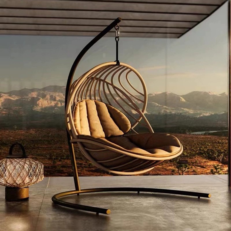 Hanging Egg Chair - Rattan Wicker Egg Shaped Hanging Cane