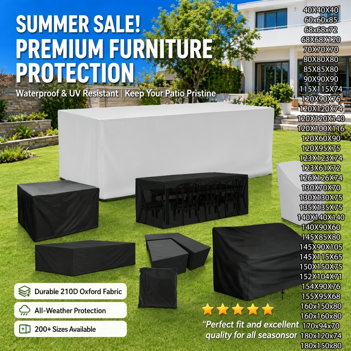240 Sizes of Patio Furniture C - Outdoor Furniture Fabric Waterproof ulasan dan harga