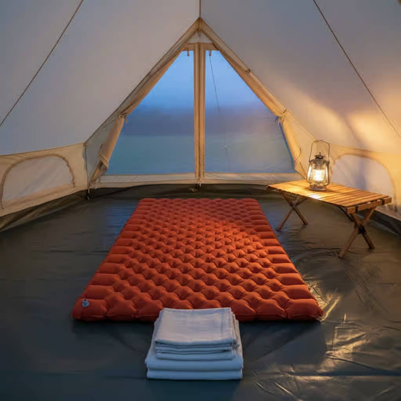 Inflatable Camping Mat Nylon T - Outdoor Rug Waterproof ulasan dan harga