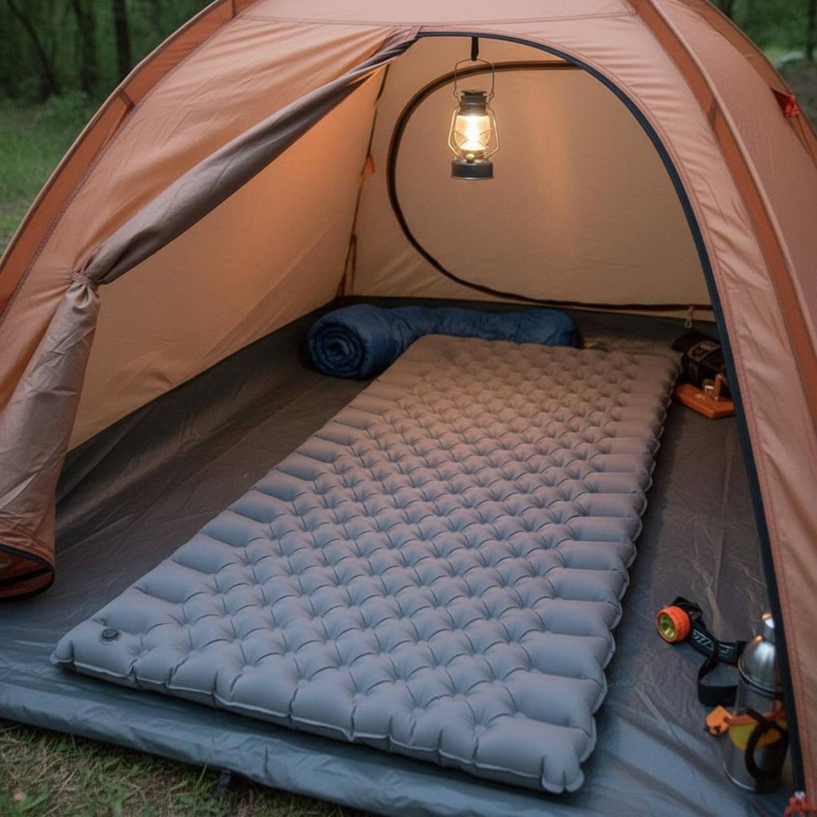 Inflatable Camping Mat Nylon T - Outdoor Rug Waterproof ulasan dan harga