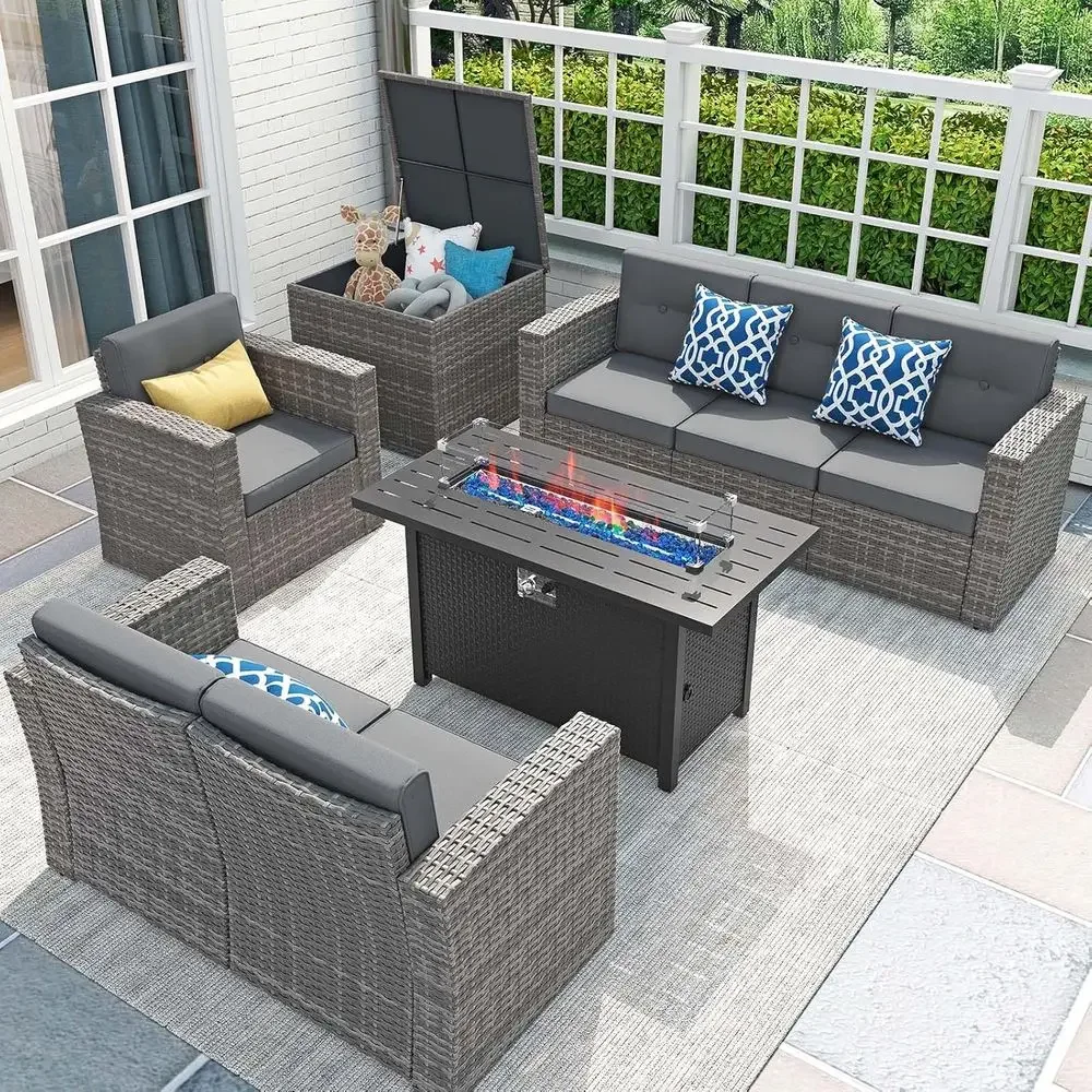 8-Piece Patio Furniture Set wi - Outdoor Furniture Set With Fire Pit ulasan dan harga