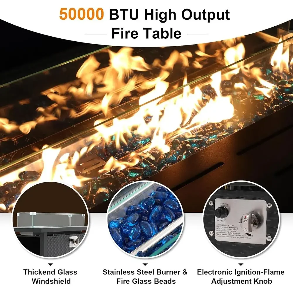 8-Piece Patio Furniture Set wi - Outdoor Furniture Set With Fire Pit ulasan dan harga