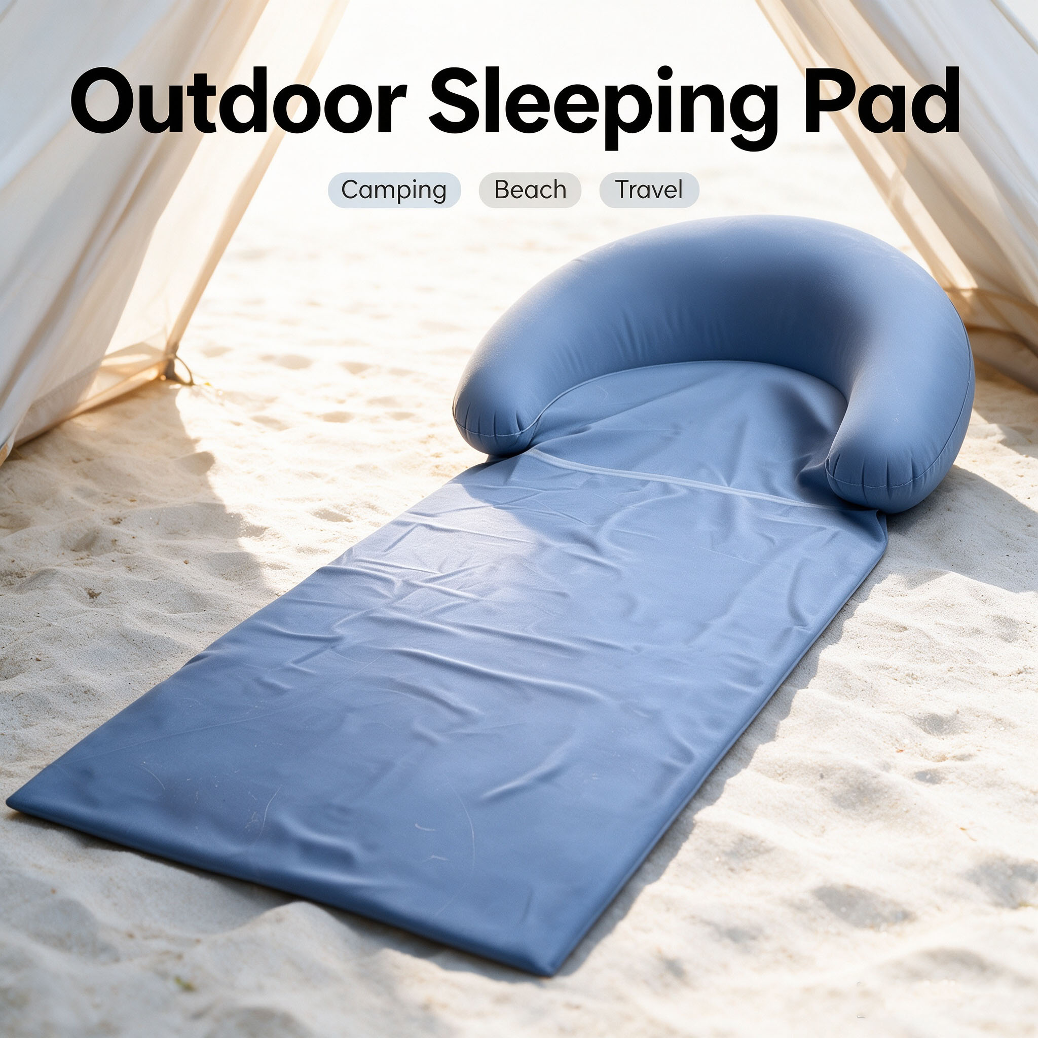 Inflatable Beach Mat with Head - Outdoor Rug Waterproof ulasan dan harga