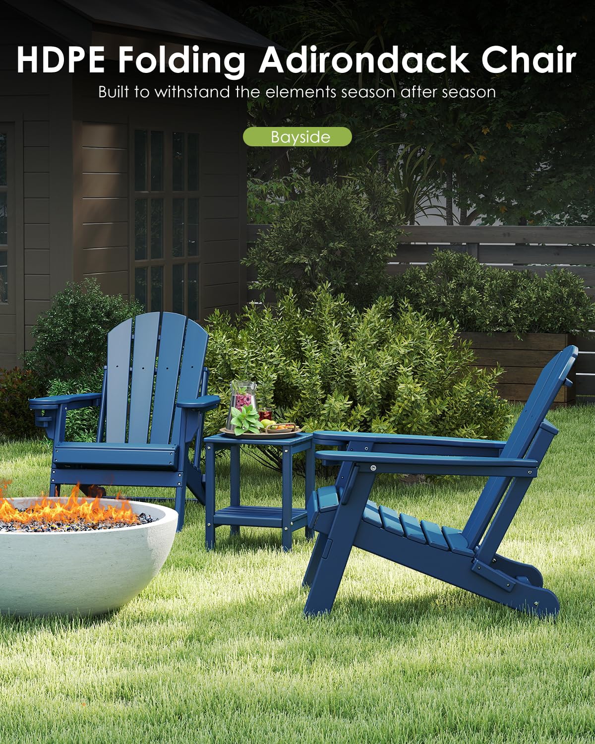 Chair Set 2, Folding All Weath - Outdoor Furniture Set With Fire Pit ulasan dan harga