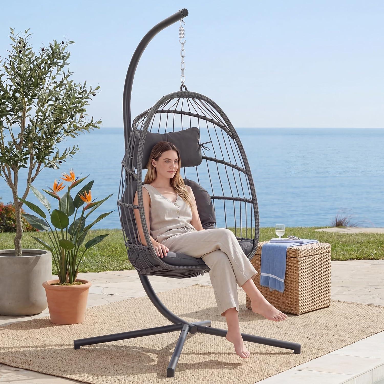 Indoor Outdoor Egg Hanging Cha - Hanging Egg Chair ulasan dan harga
