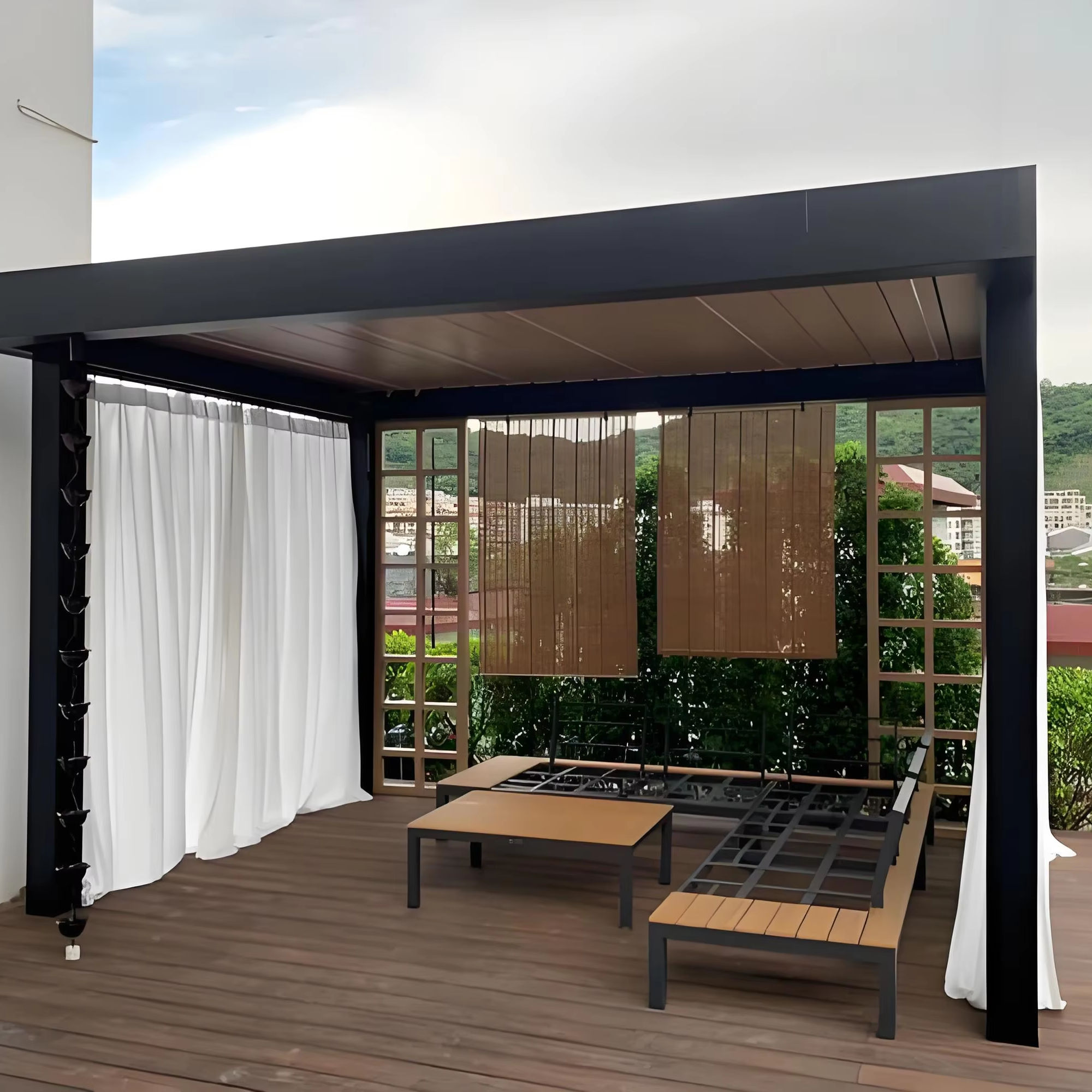 Various Sizes Aluminum Alloy R - Outdoor Furniture Gazebo ulasan dan harga